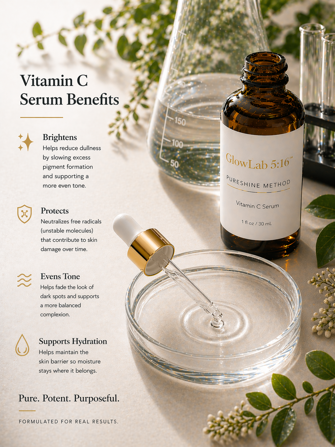 GlowLab 5:16™  PURESHINE METHOD Vitamin C Serum - 15% L-Ascorbic Acid